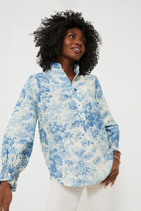 Misty Blue Toile
