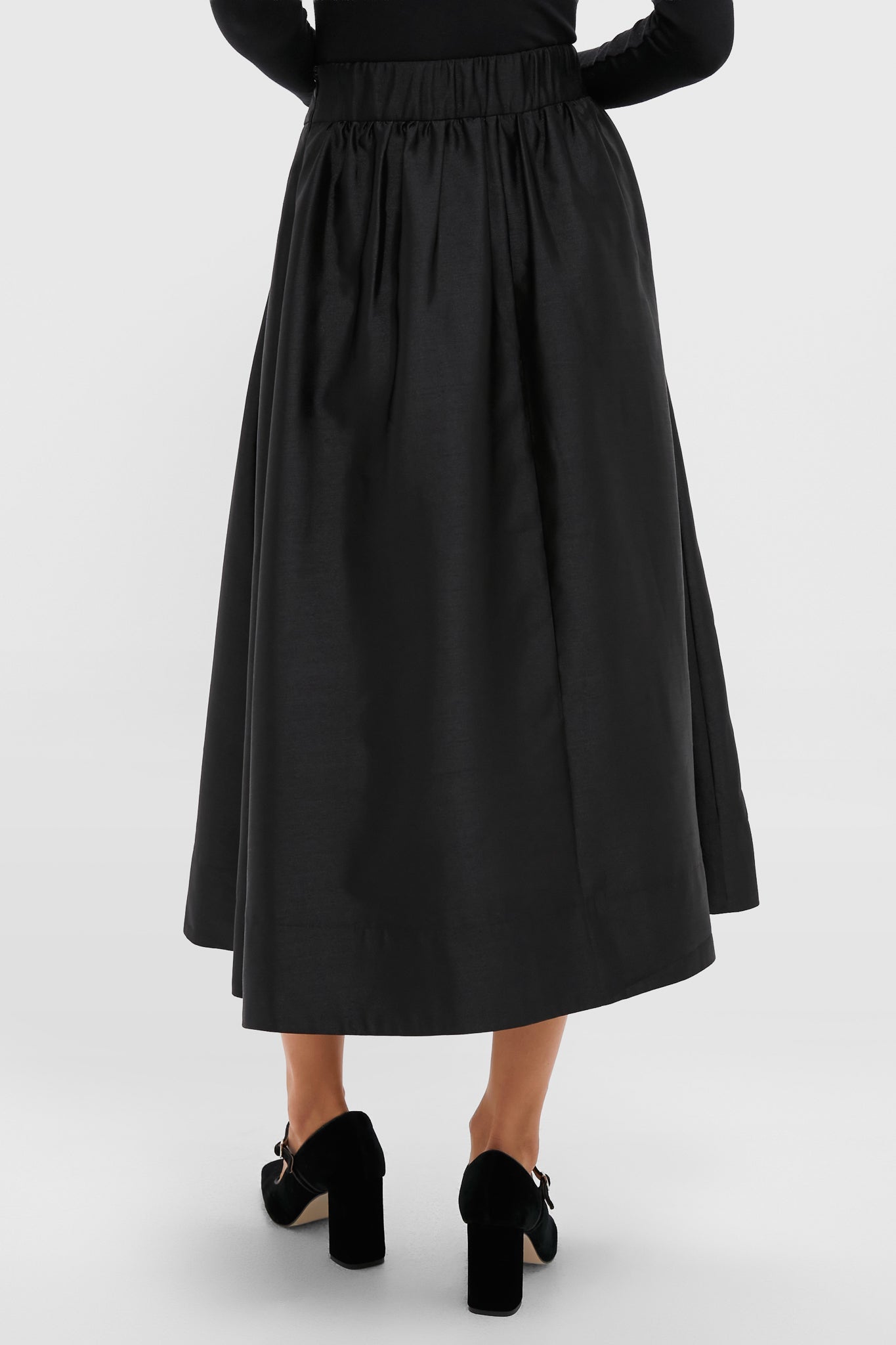 Black Dupioni Kendall Skirt