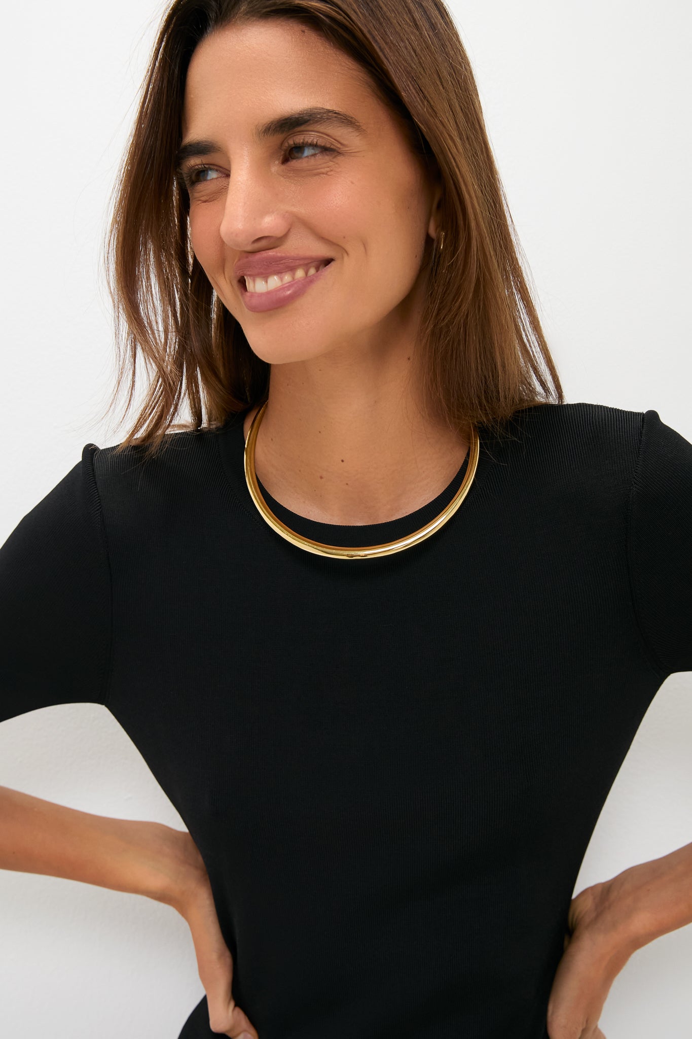 Black Knit Fit and Flare Mellor Midi Dress