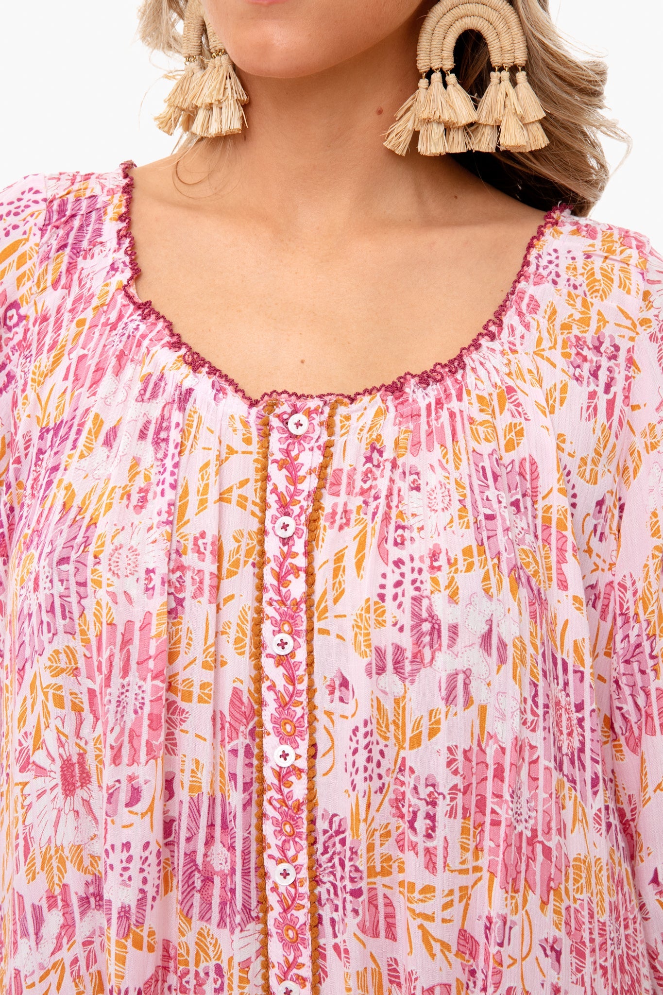 Pink Marigold Tesorino Drop Waist Dress