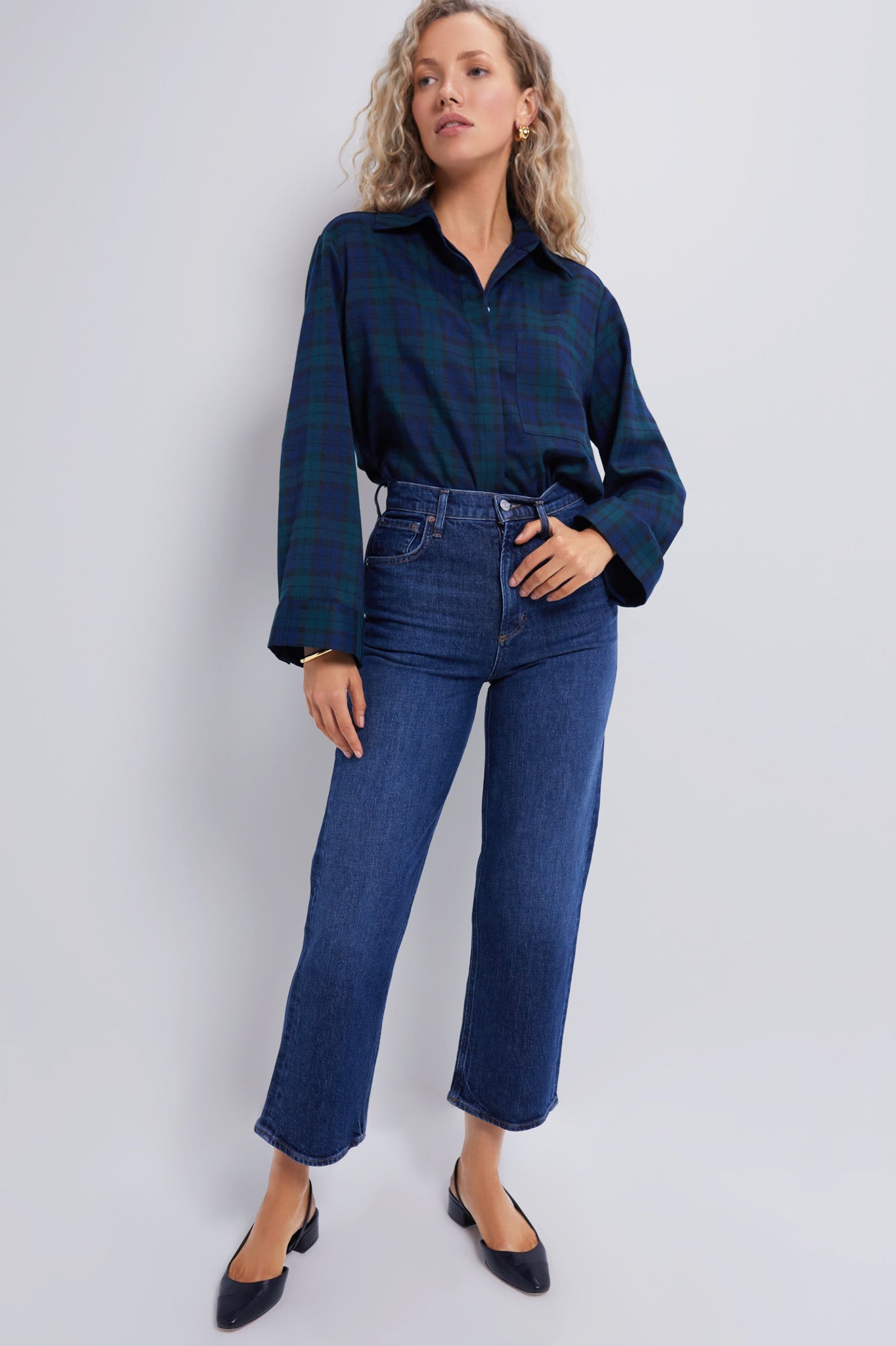 Blackwatch Mary Cropped Button Down