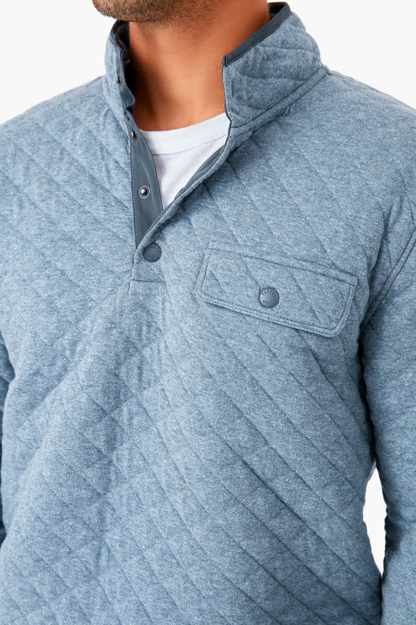 Faded Blue Heather Epic Quilted Fleece Pullover
