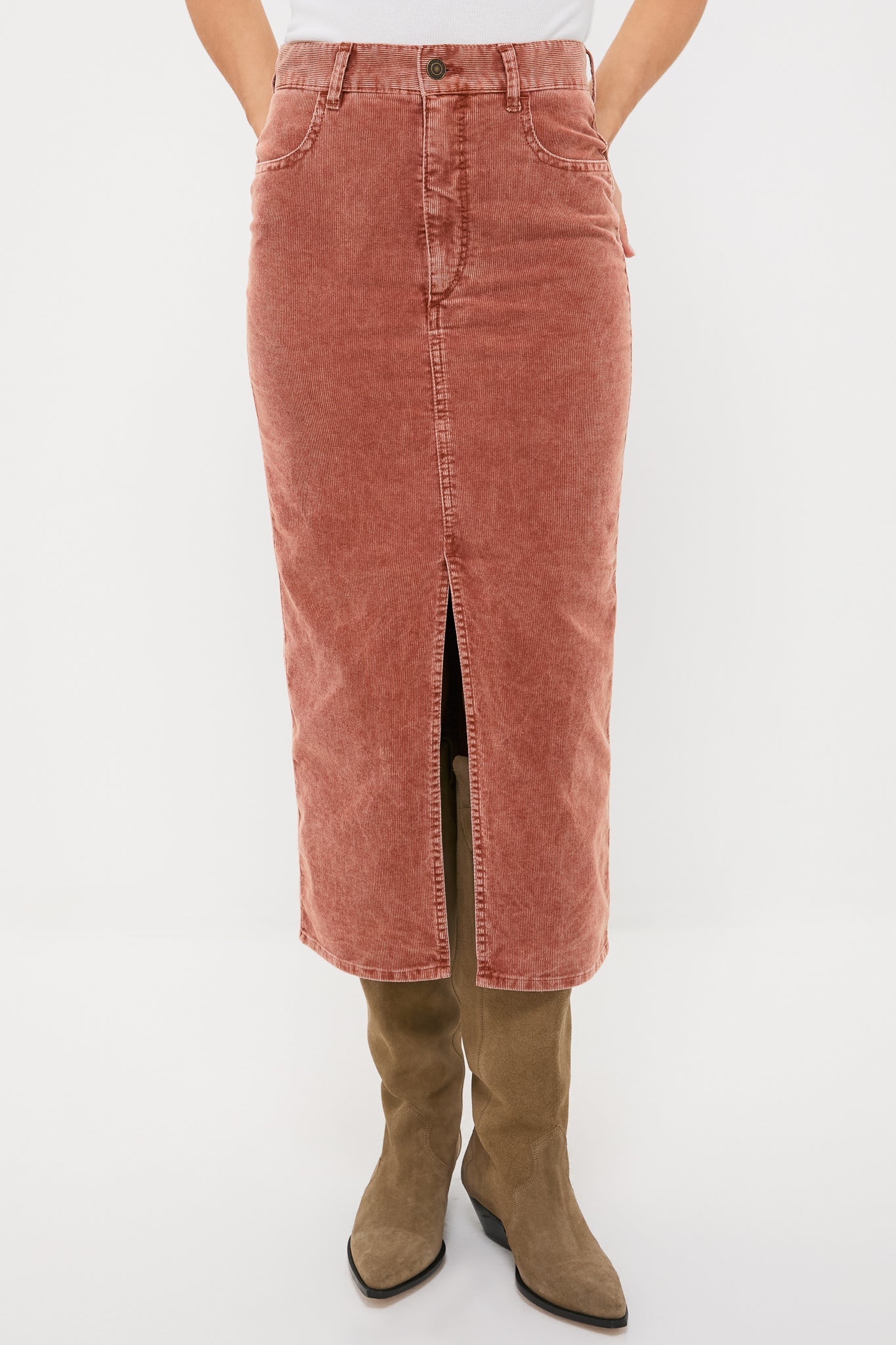 Rust Odalie Corduroy Skirt