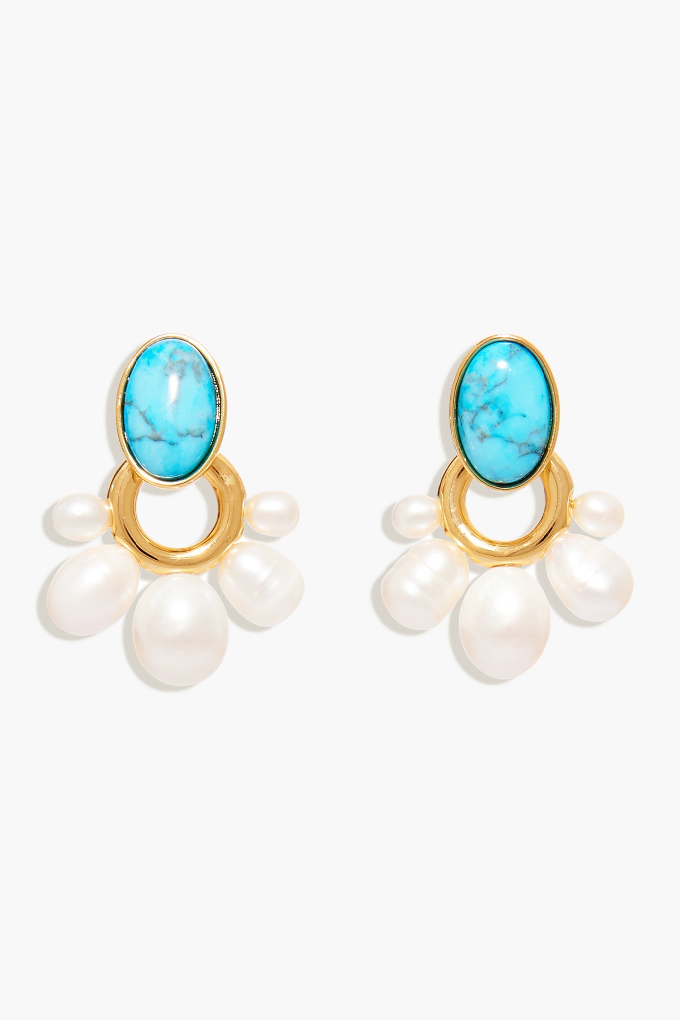 Turquoise Adelaide Pearl Drop Earrings