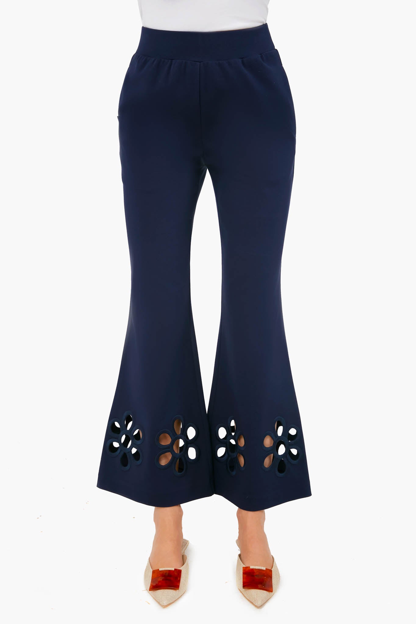 Marine Blue Embroidered Pant