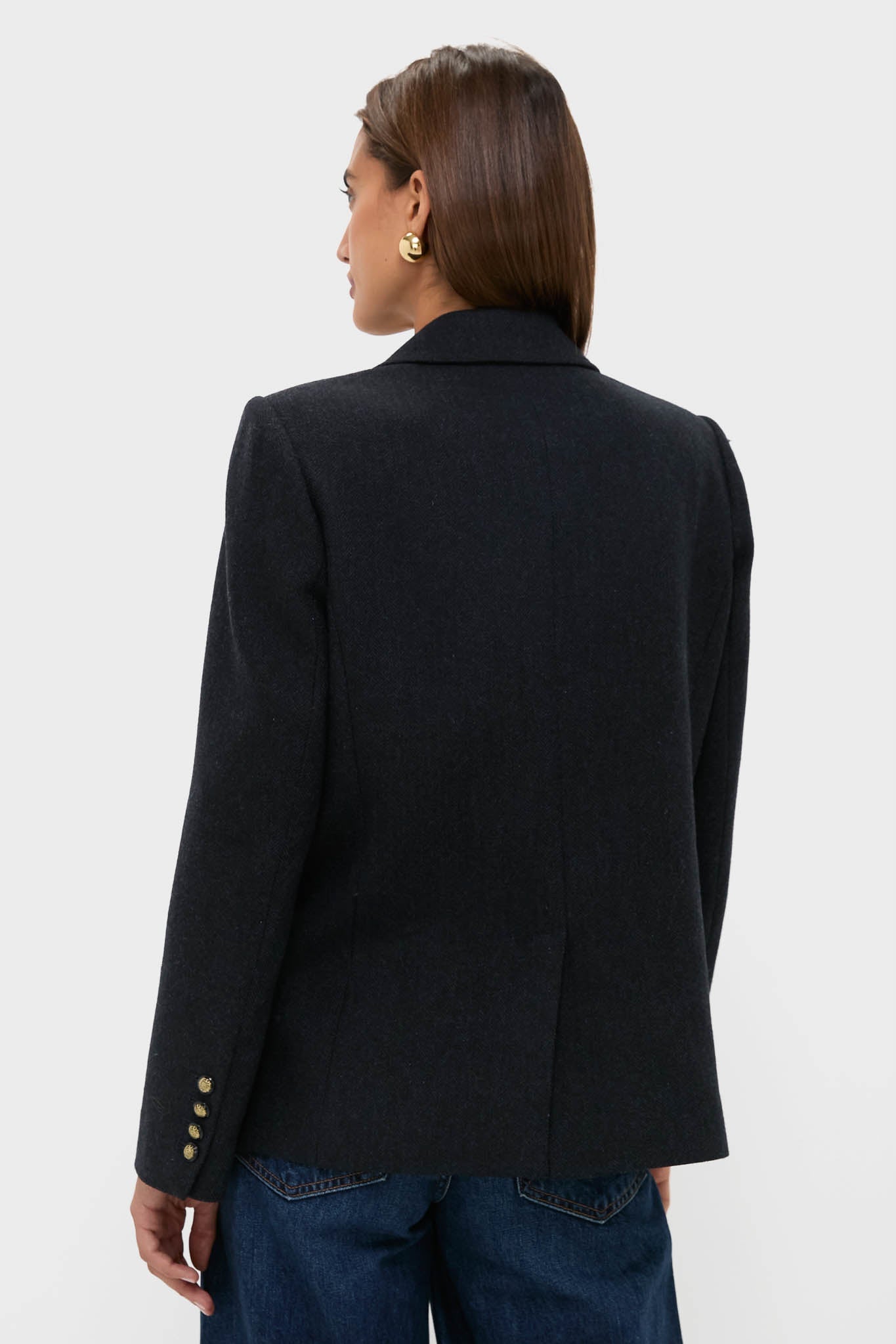 Navy Tweed Military Blazer