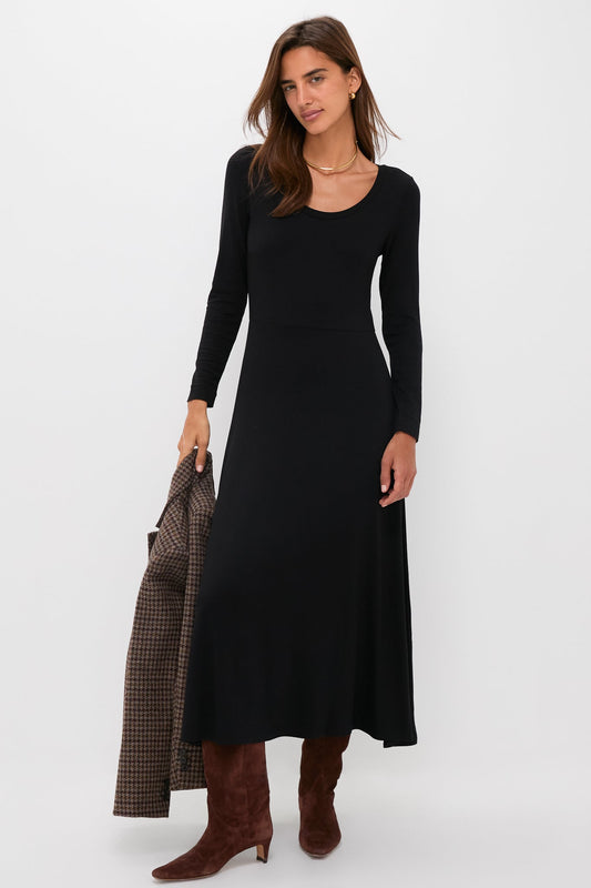 Black Long Sleeve Sara Maxi Dress