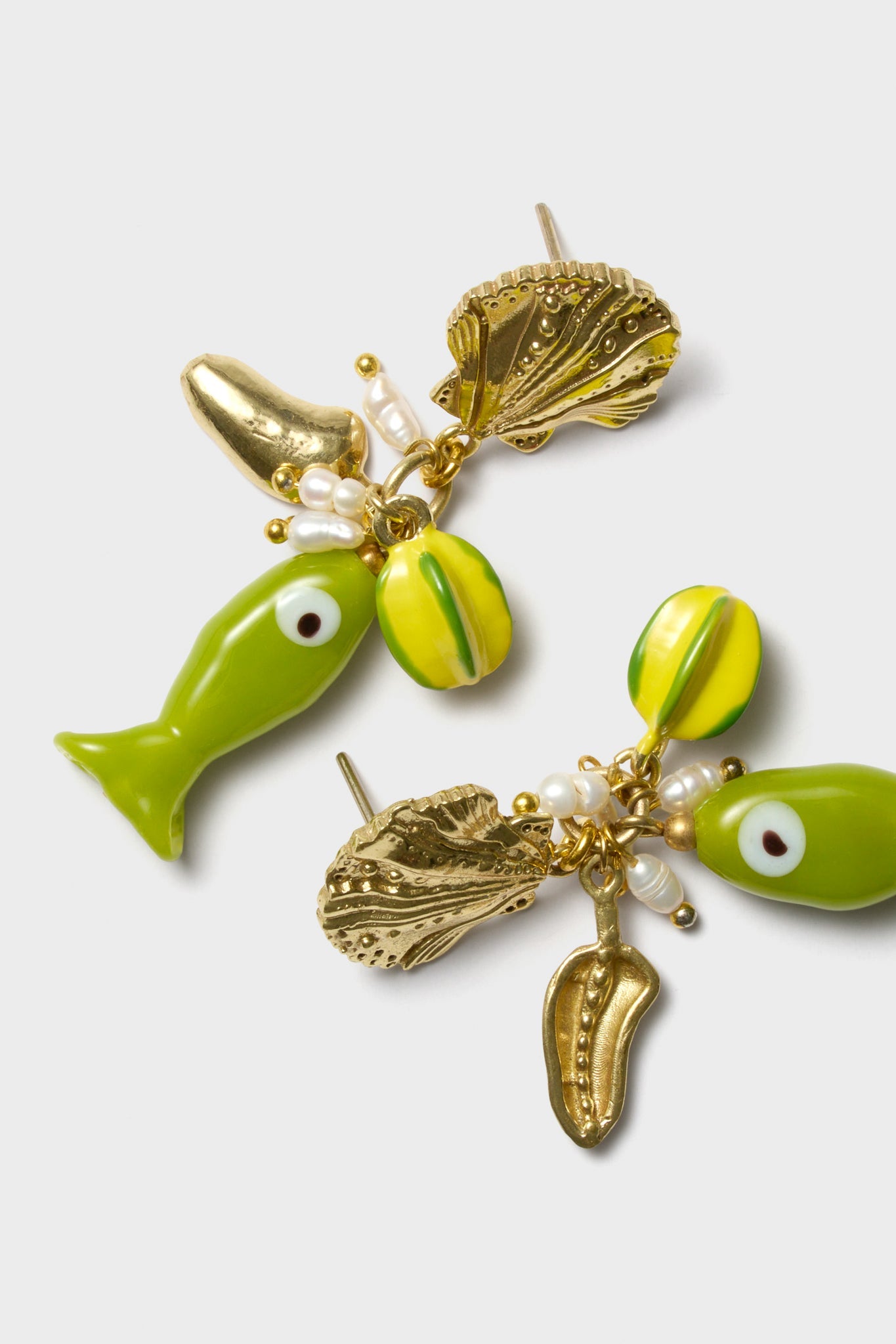 Multi Tesori Fish Charm Drop Earrings