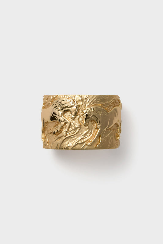 Gold Courage Horse Cuff