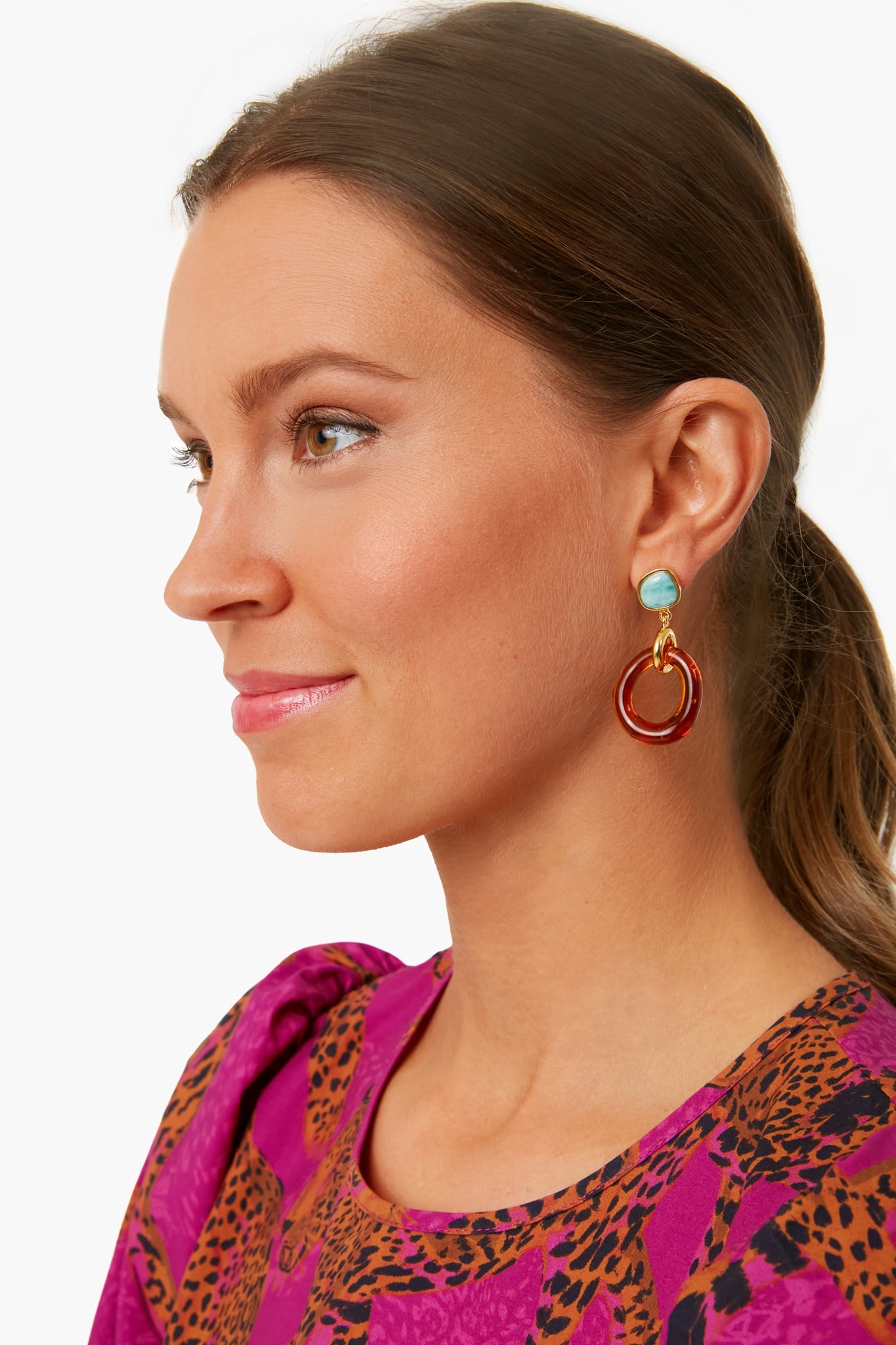 Multi Larimar Hoop Earrings