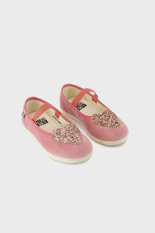 Pink Velvet Mary Jane Flats