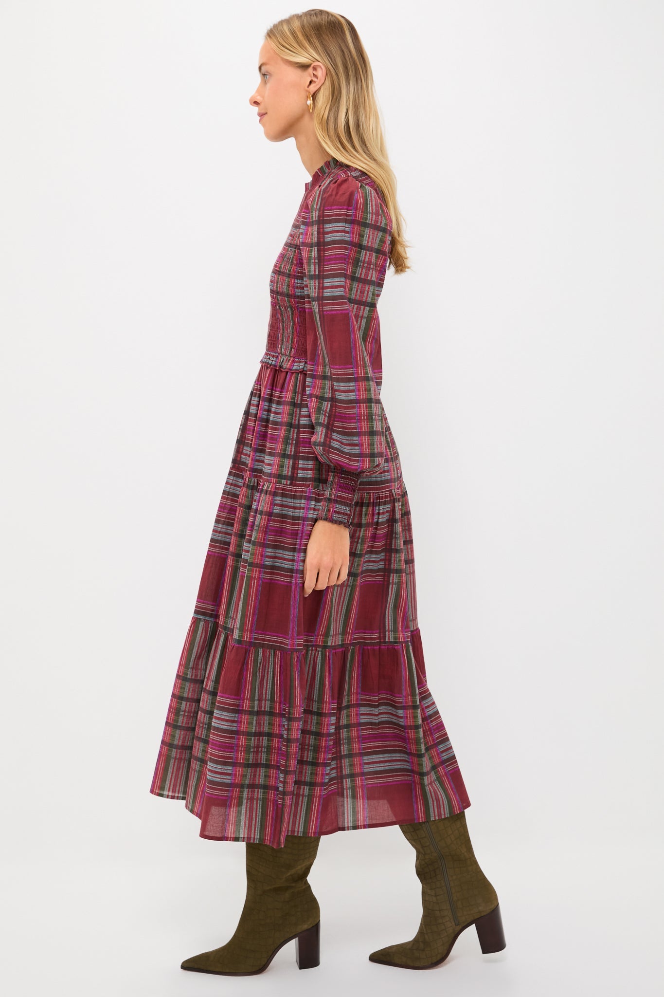 Red Plaid Ivy Maxi Dress