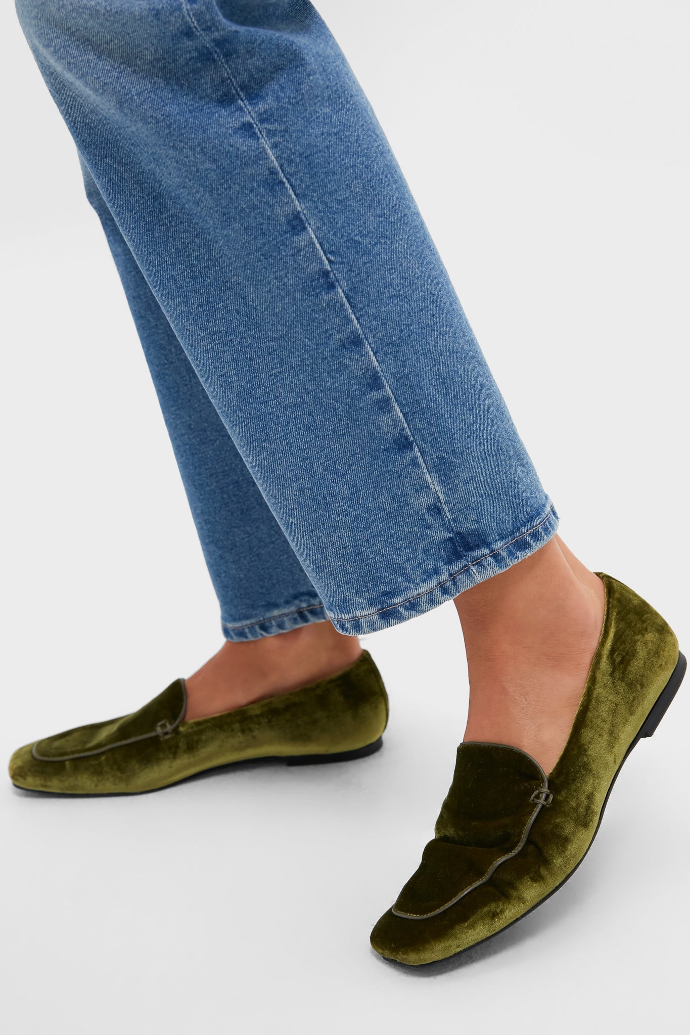 Olive Velvet Kam Loafers