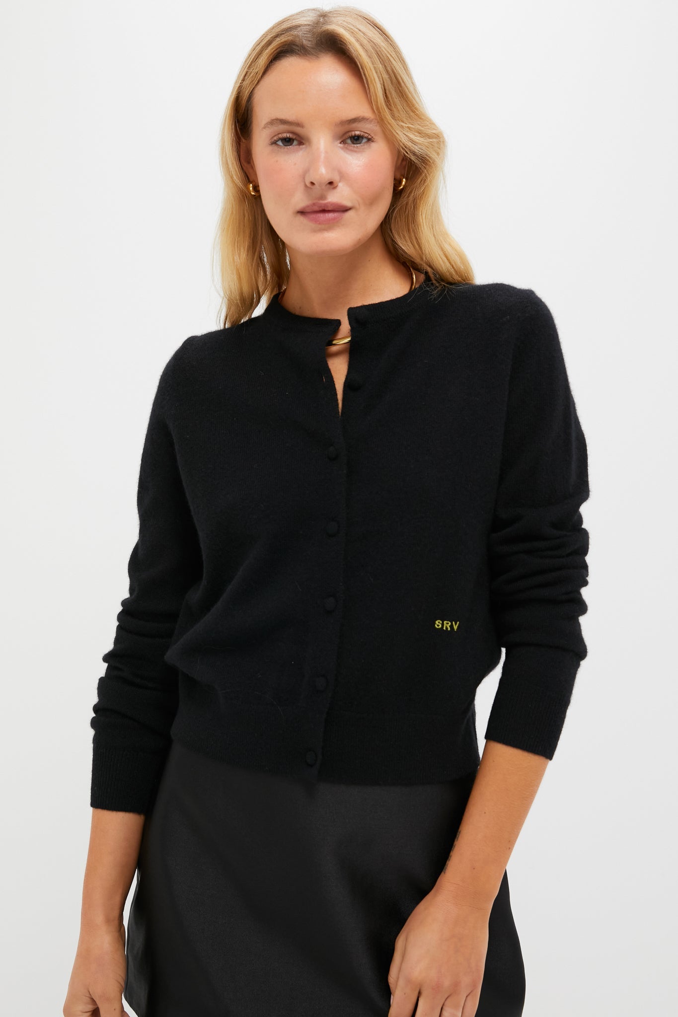 Black Cashmere Riley Cardigan