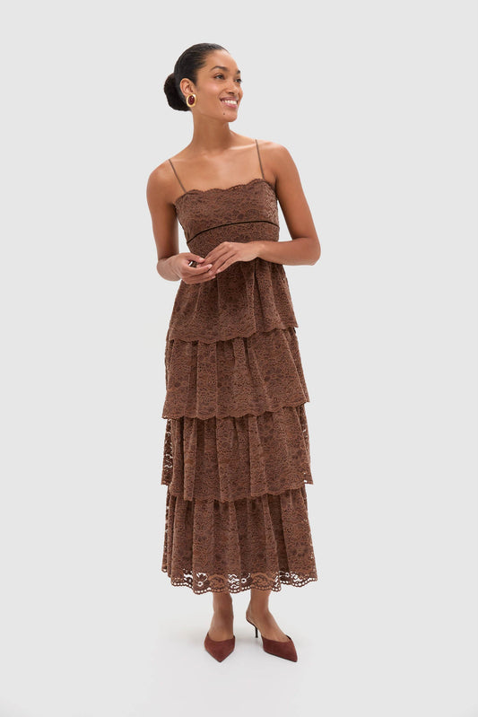 Sepia Lace Leina Midi Dress