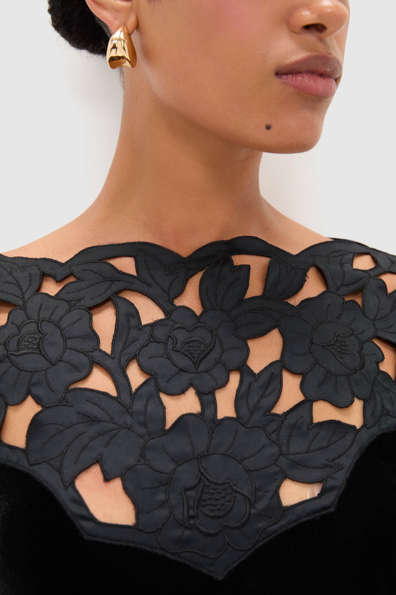 Accademia Black Velvet Bell Sleeve Catherine Maxi Dress