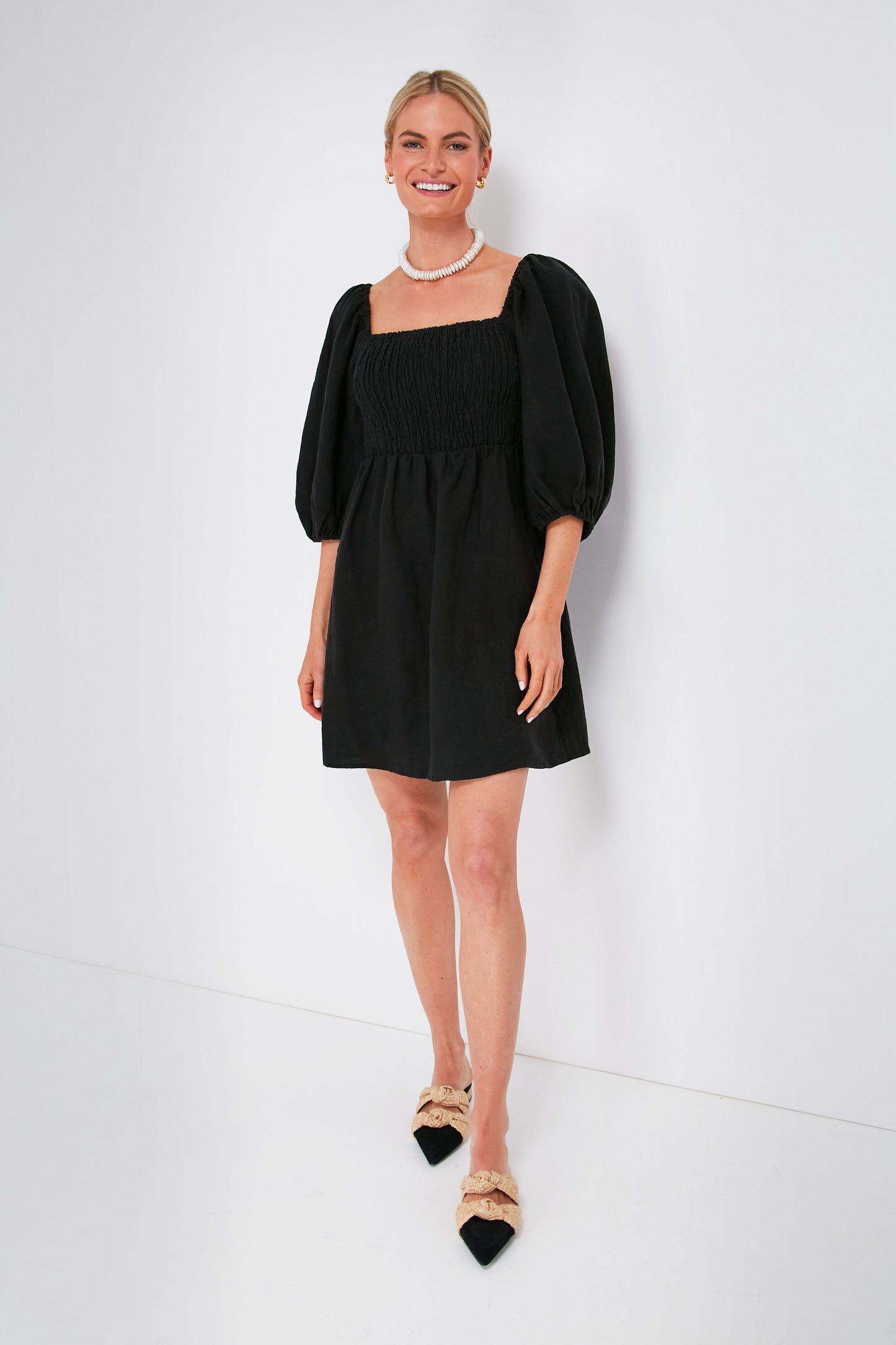 Black Annie Smocked Dress