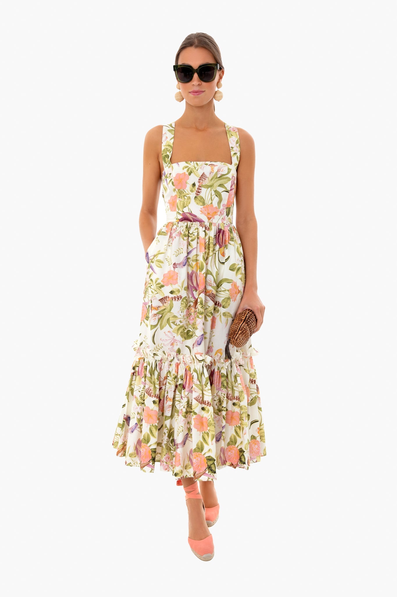 Tropical Birds Ivory Julia Dress