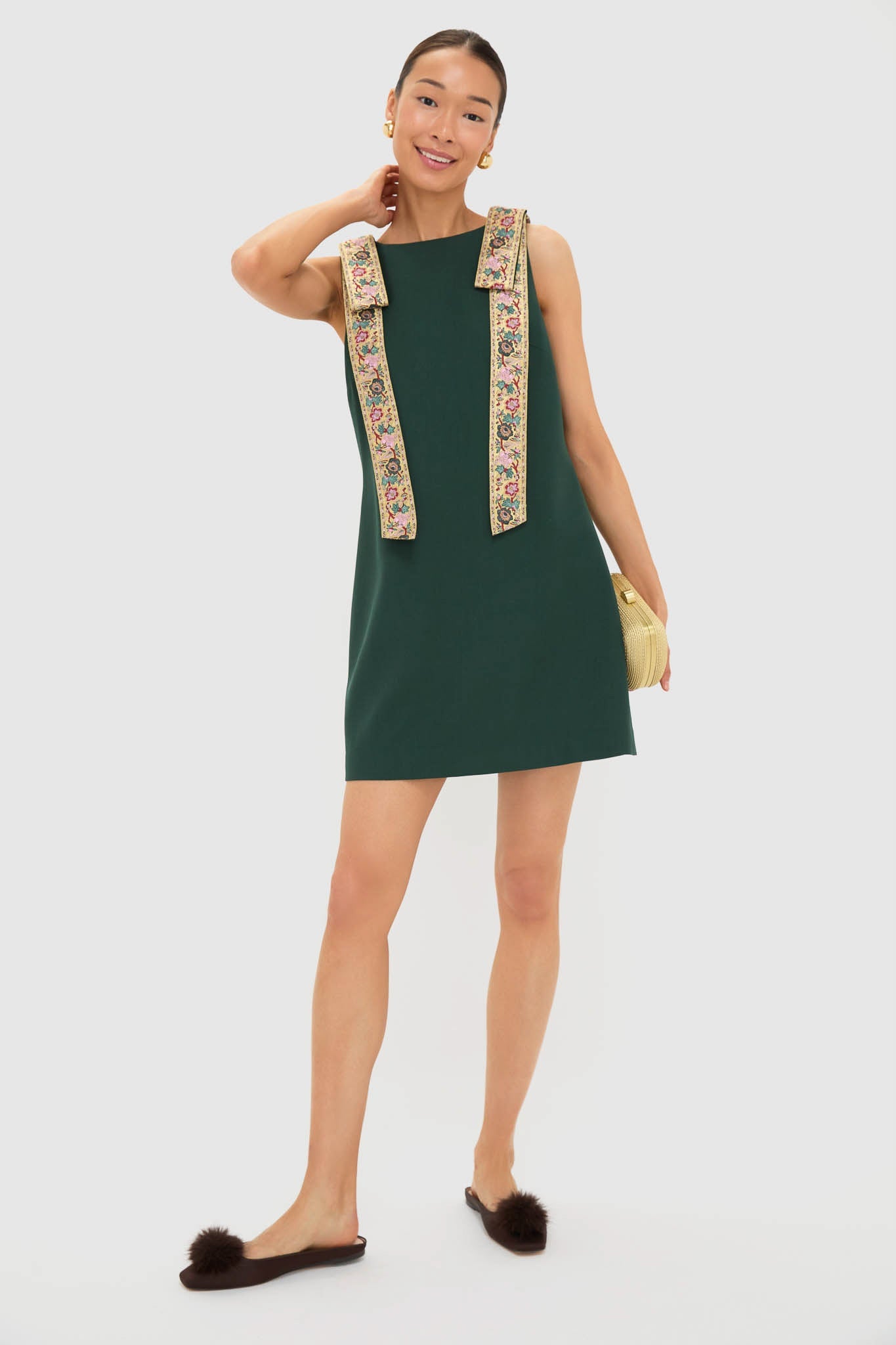 Garden Scrollwork Jacquard Bow Rosie Dress