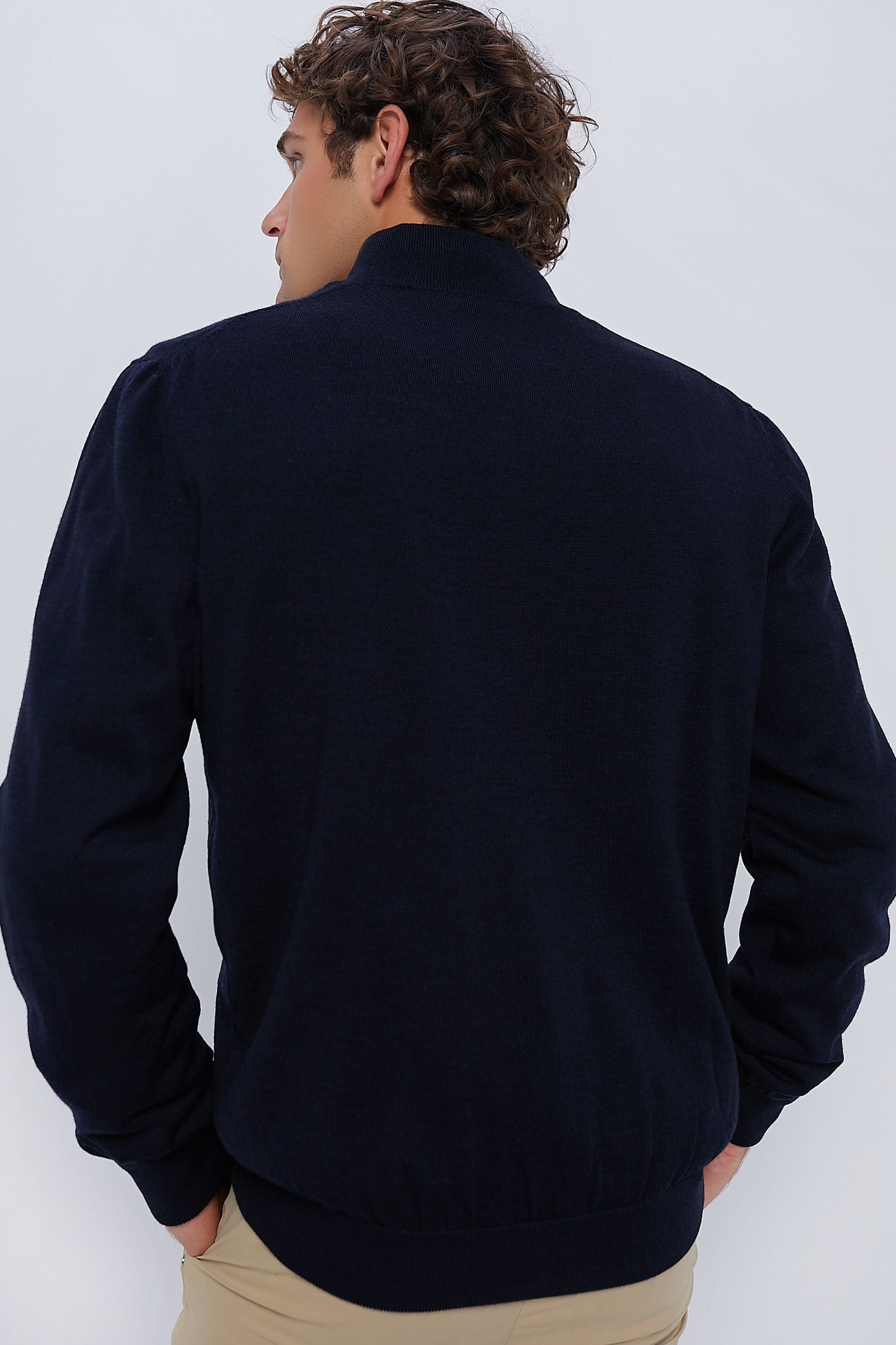 Navy Gamlan Half Zip Sweater