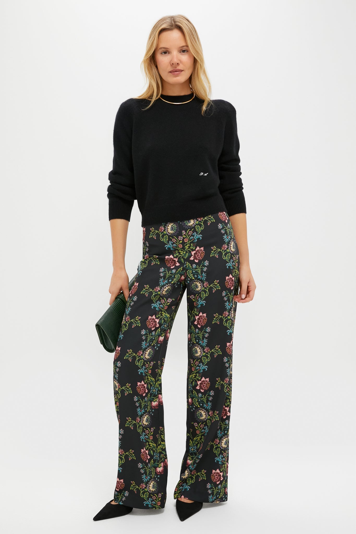 Midnight Moonflower Drapey Twill Erin Pants