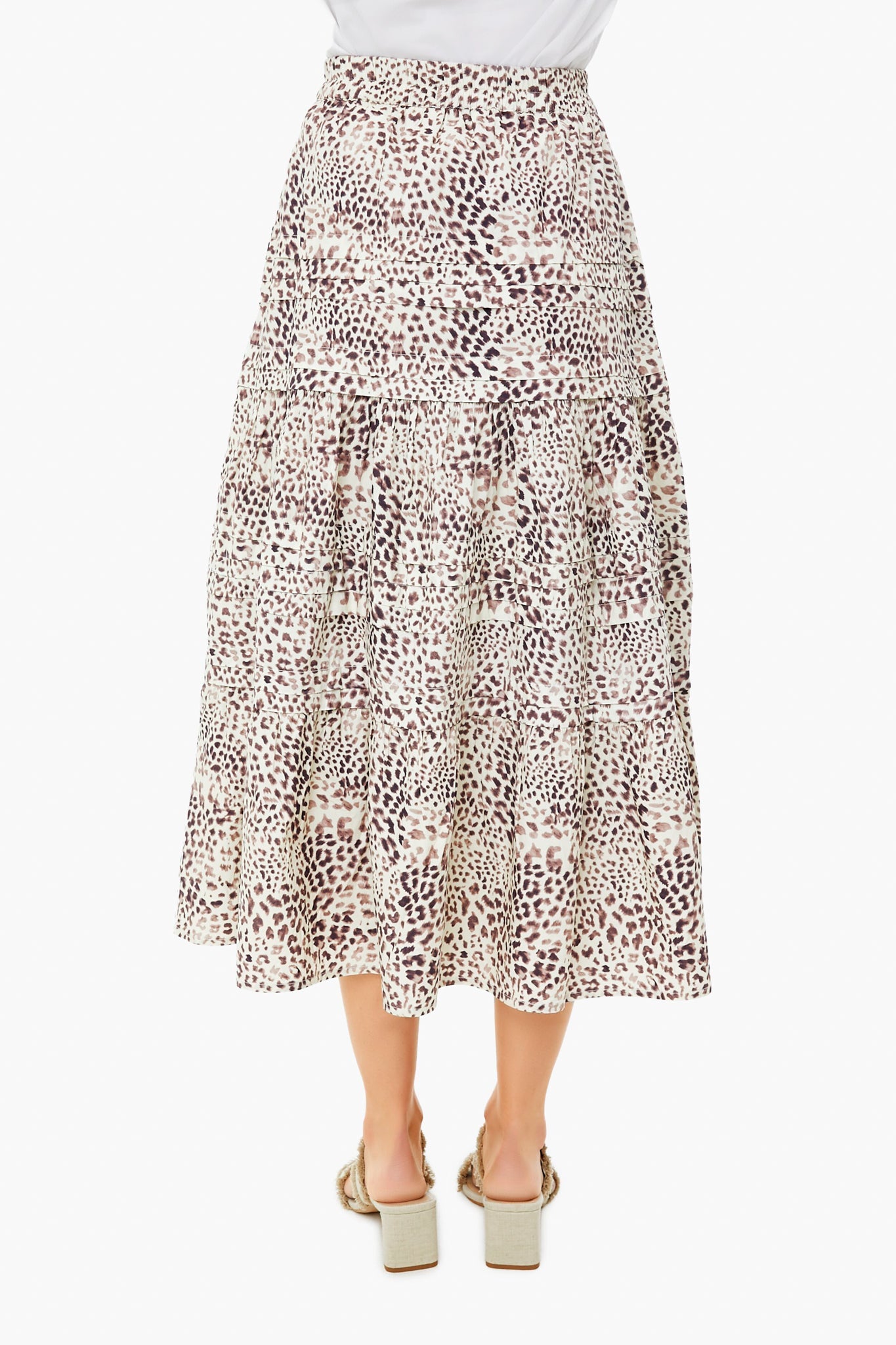 Day Calla Cheetah Pintuck Midi Skirt