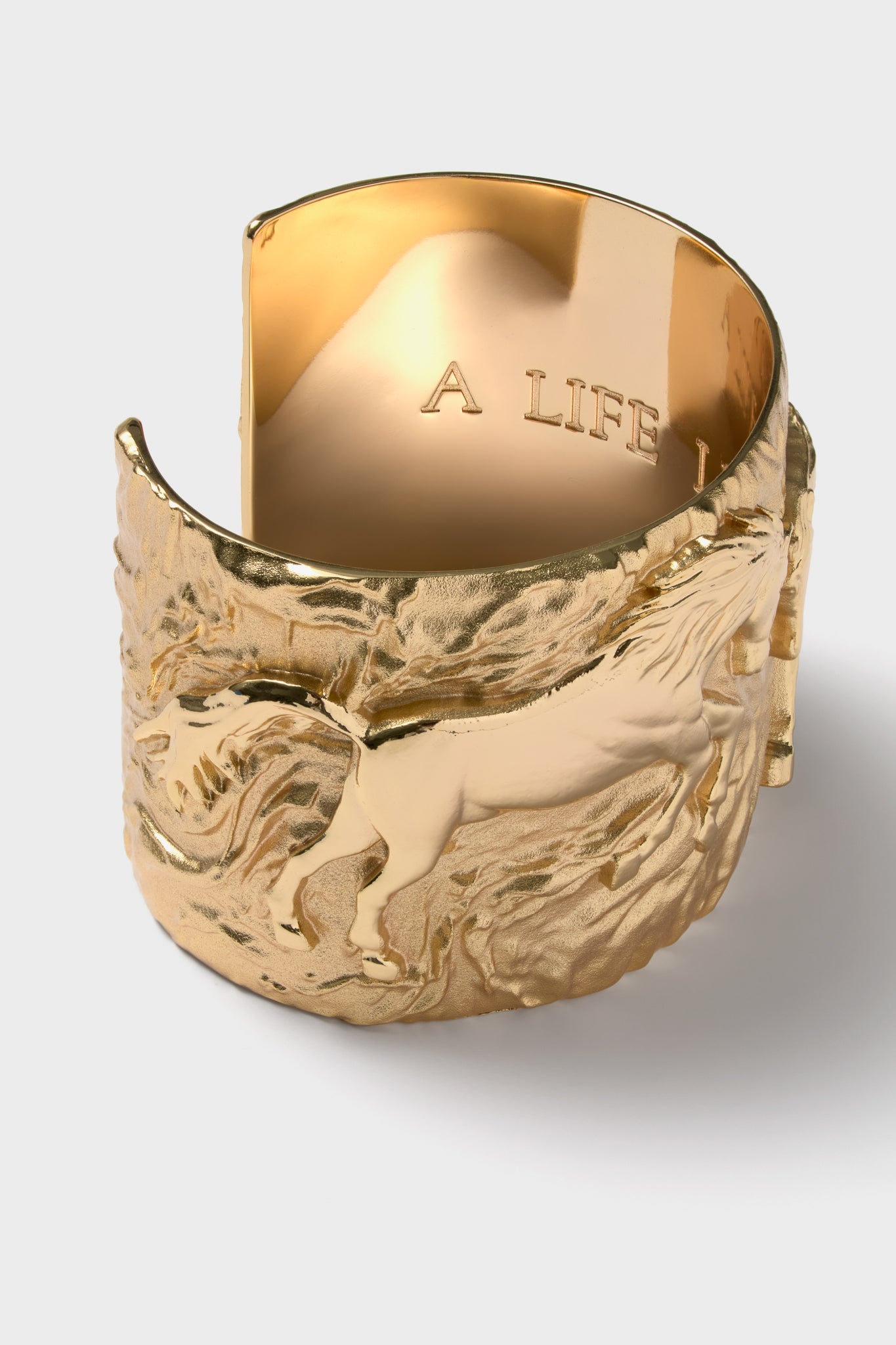 Gold Courage Horse Cuff
