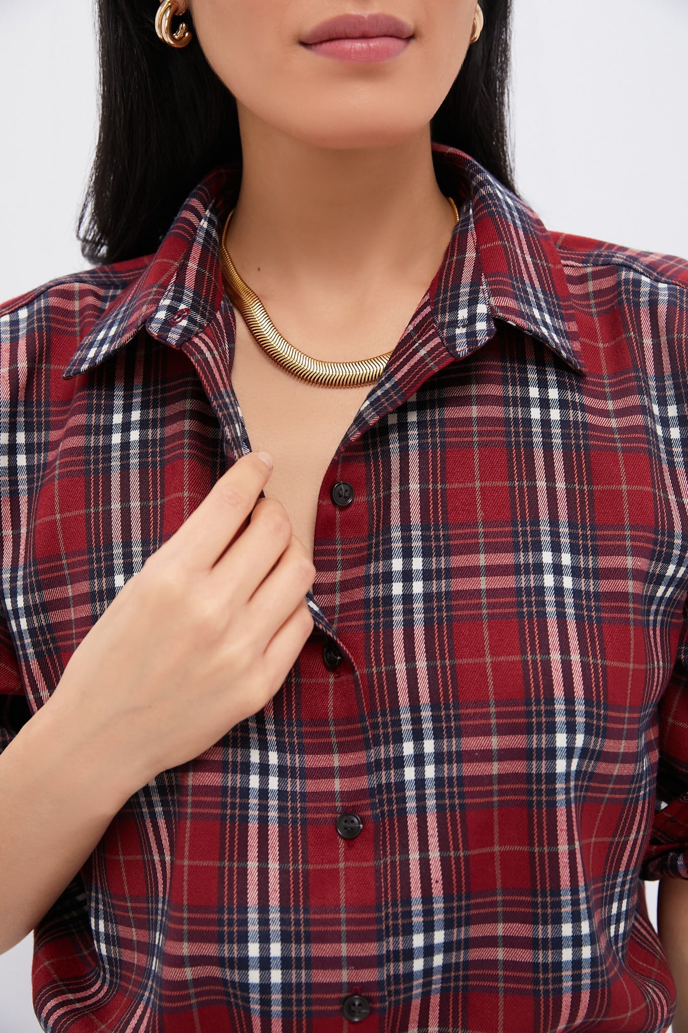 Red Plaid Nadine Boyfriend Button Down