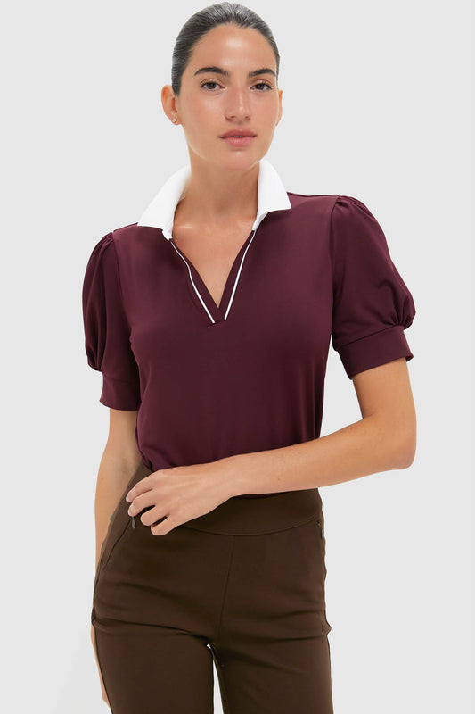 Winetasting Puff Sleeve Performance Jersey Caroline Polo
