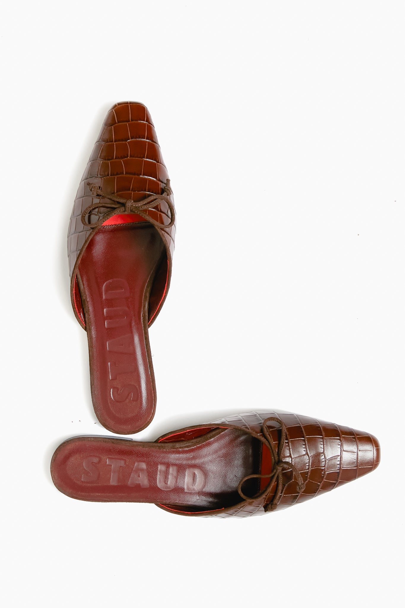 Brown Faux Croc Gina Mule