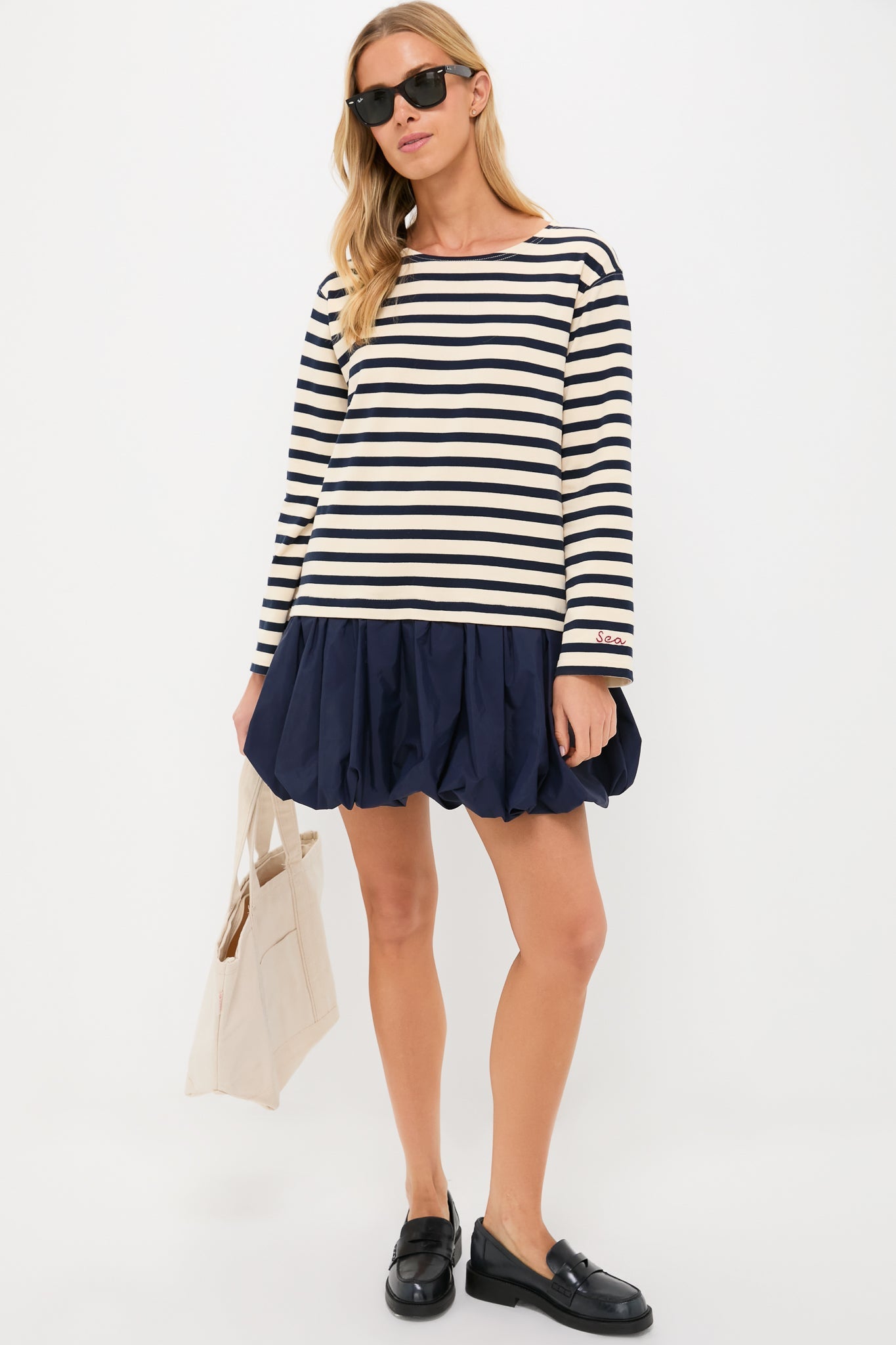 Multi Athena Solid Combo T-Shirt Bubble Dress