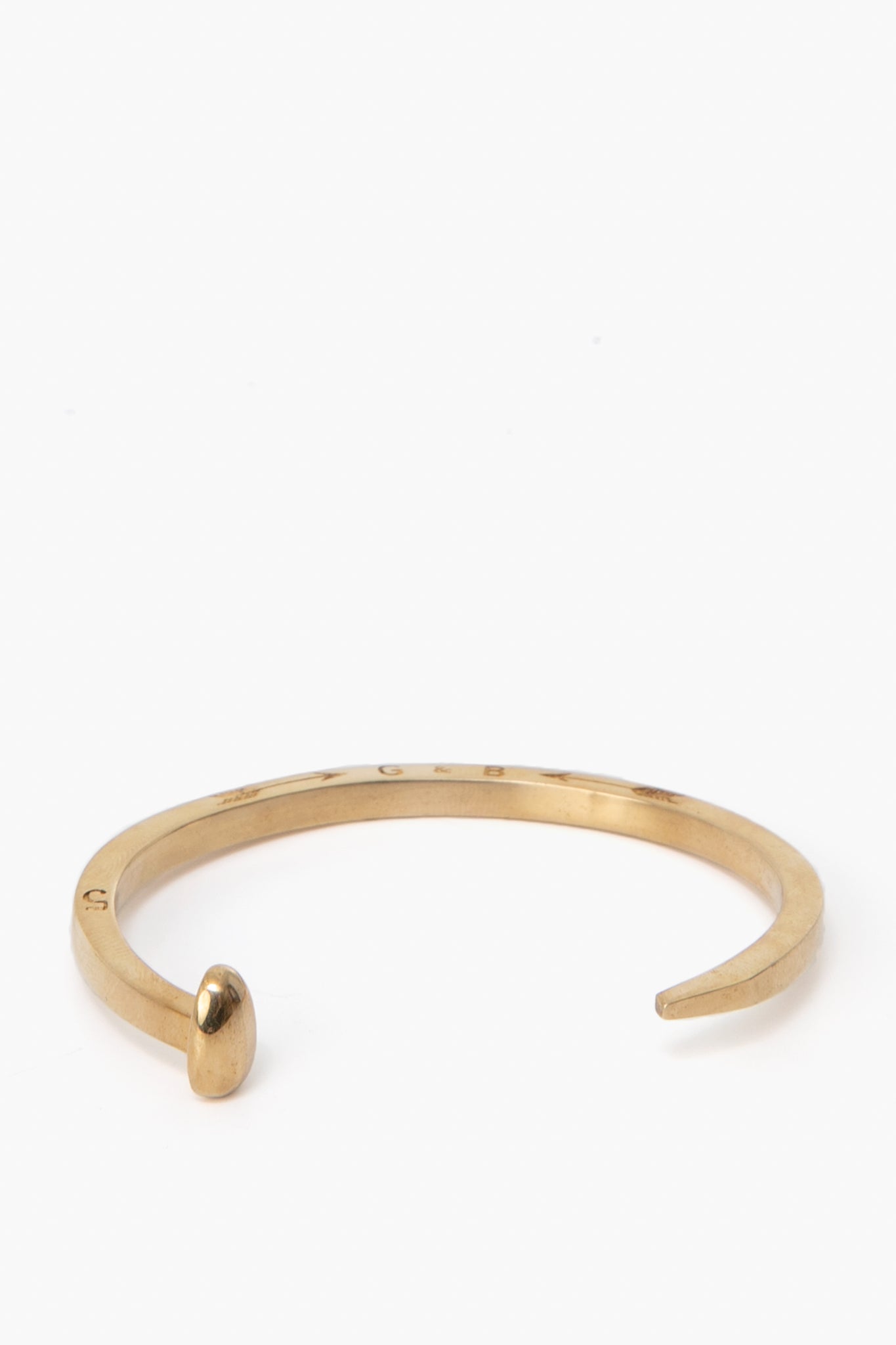 Yellow Gold Skinny Polished Railroad Spike Cuff