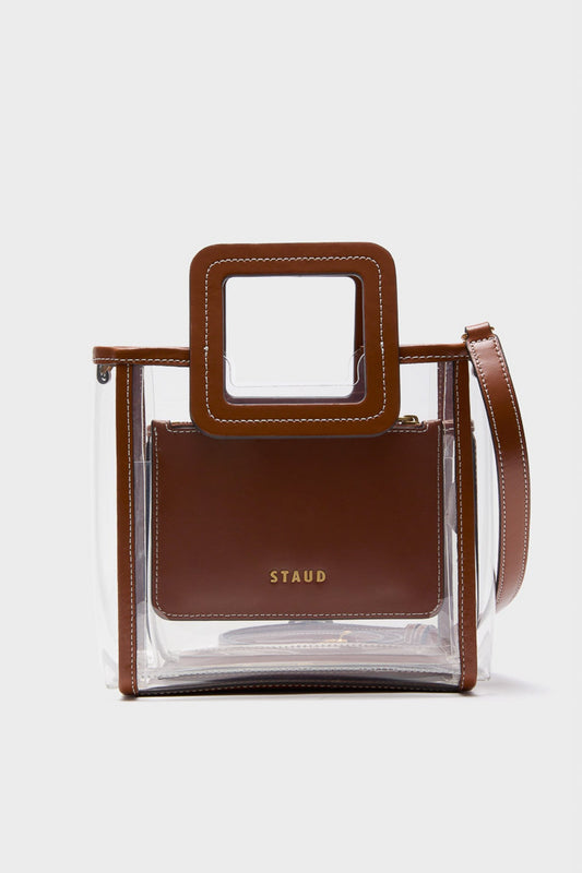 Clear and Tan Stadium Mini Shirley Bag