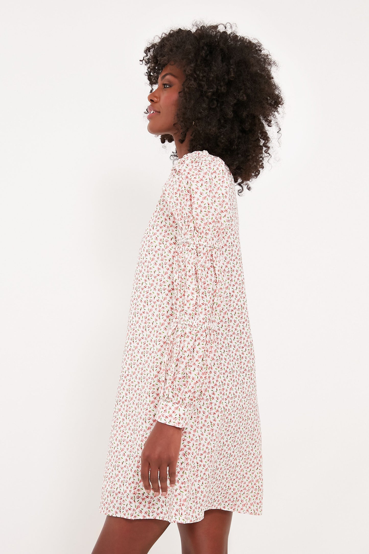 Textured Floral Puff Sleeve Clemons Mini Dress