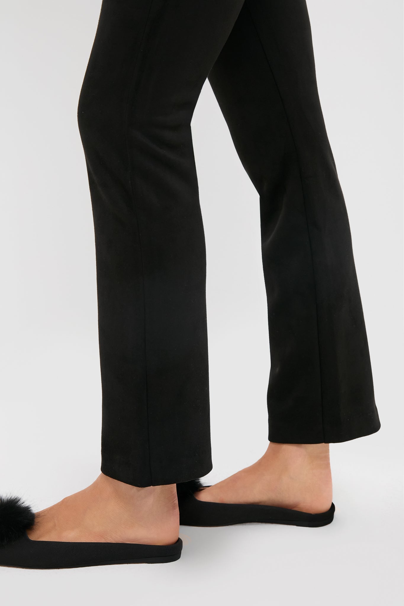 Black Vegan Suede Long Ashford Pants