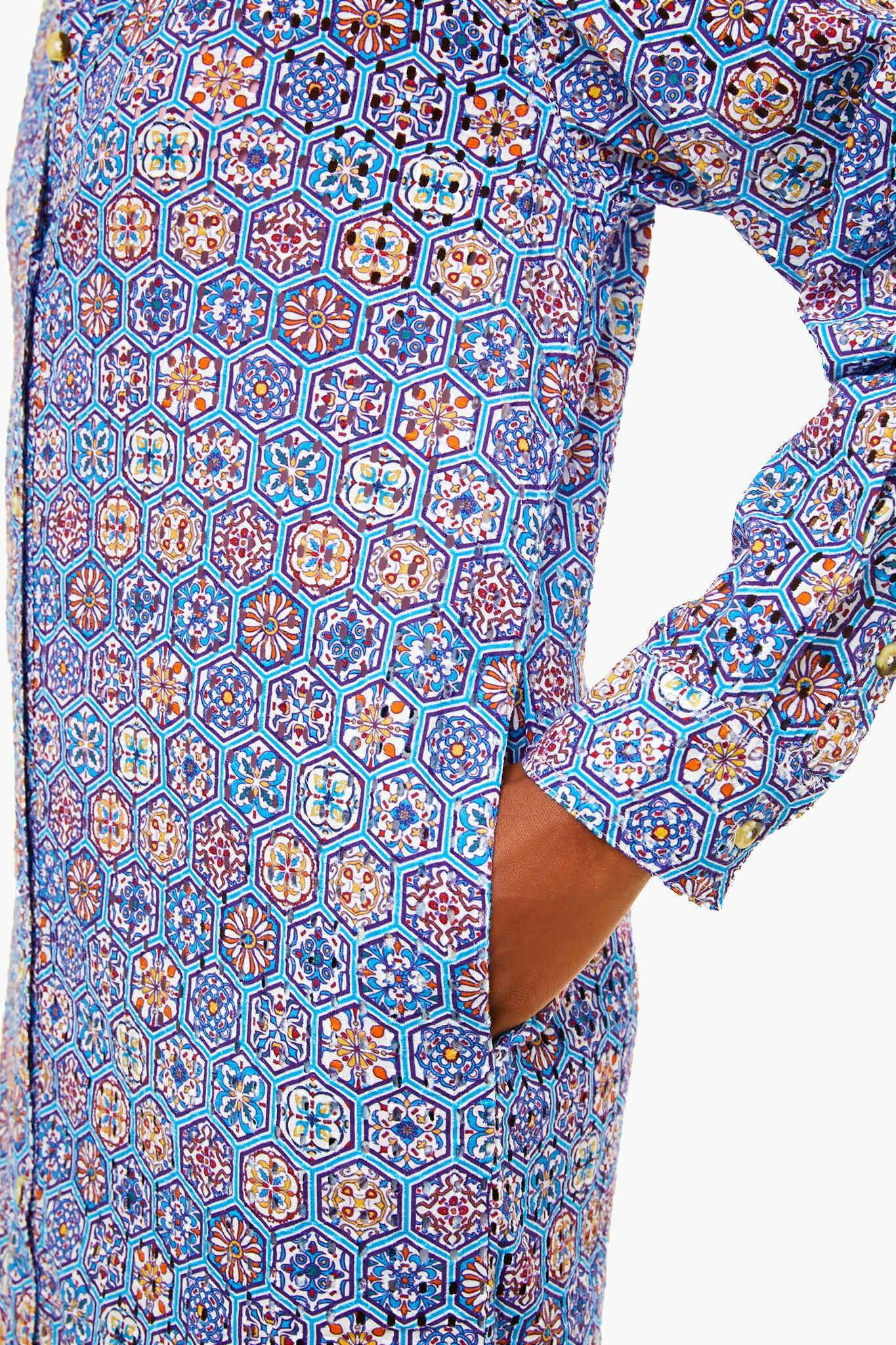 Patchwork Print Oxford Maxi