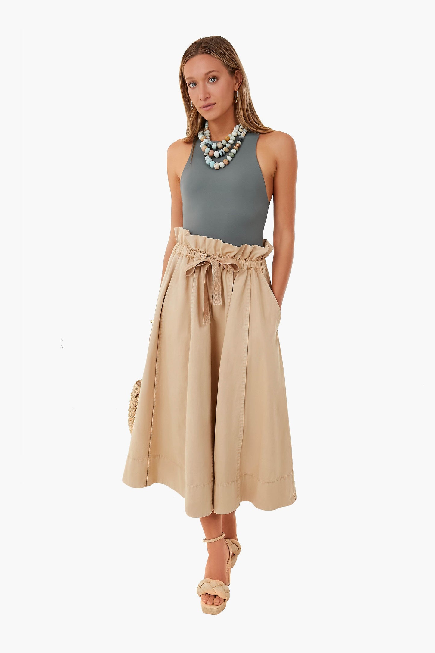 Khaki Taite Skirt