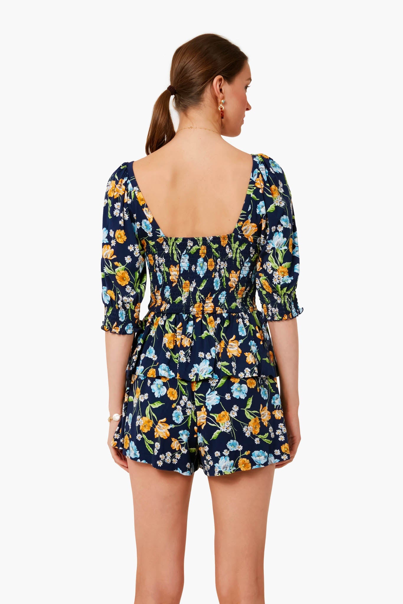 Spring Blooms Knit Smocked Top