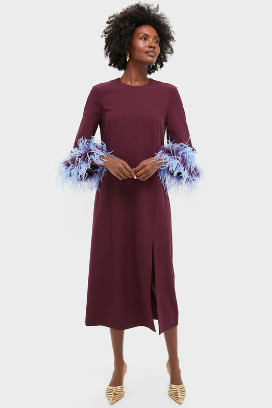 Winetasting Feather Eleanor Dress