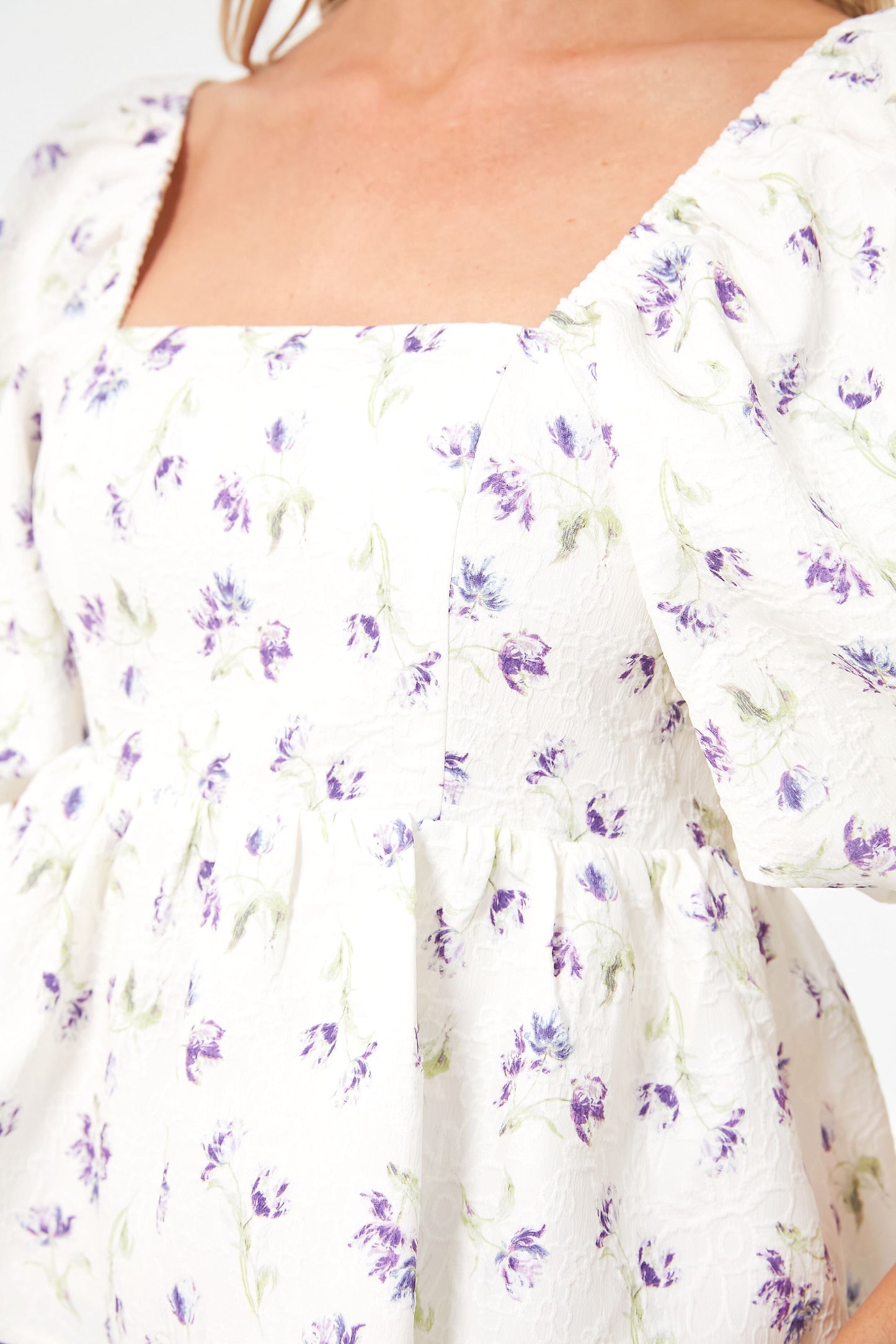 Ivory Square Neck Mira Blouse