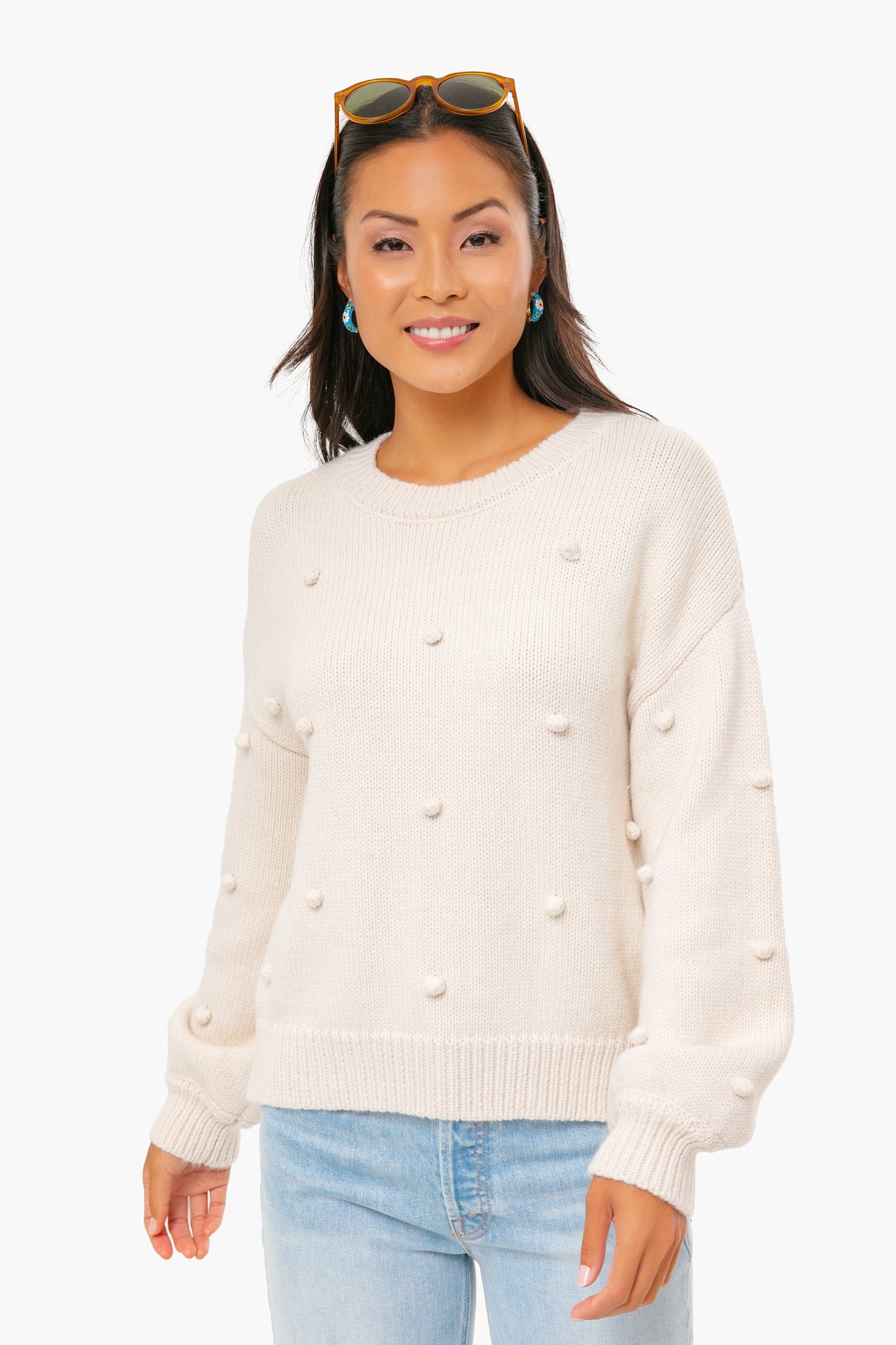 Oatmeal Pom Pom Sweater