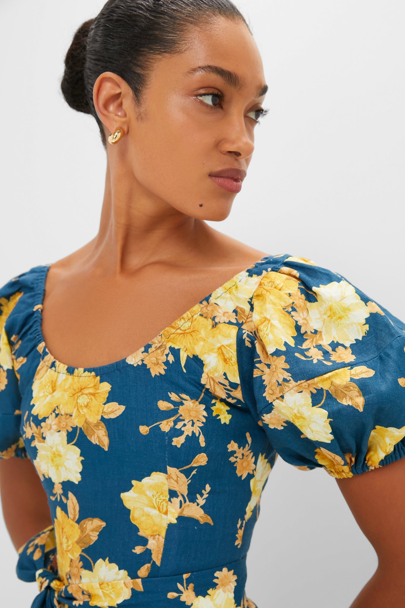 Nora Floral Navy Leiria Midi Dress