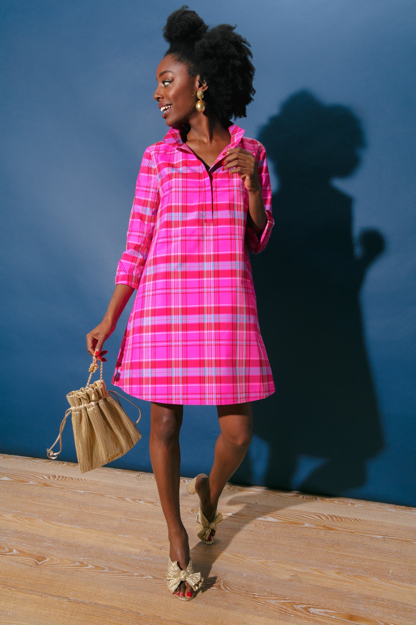 Taffeta Party Plaid Dress