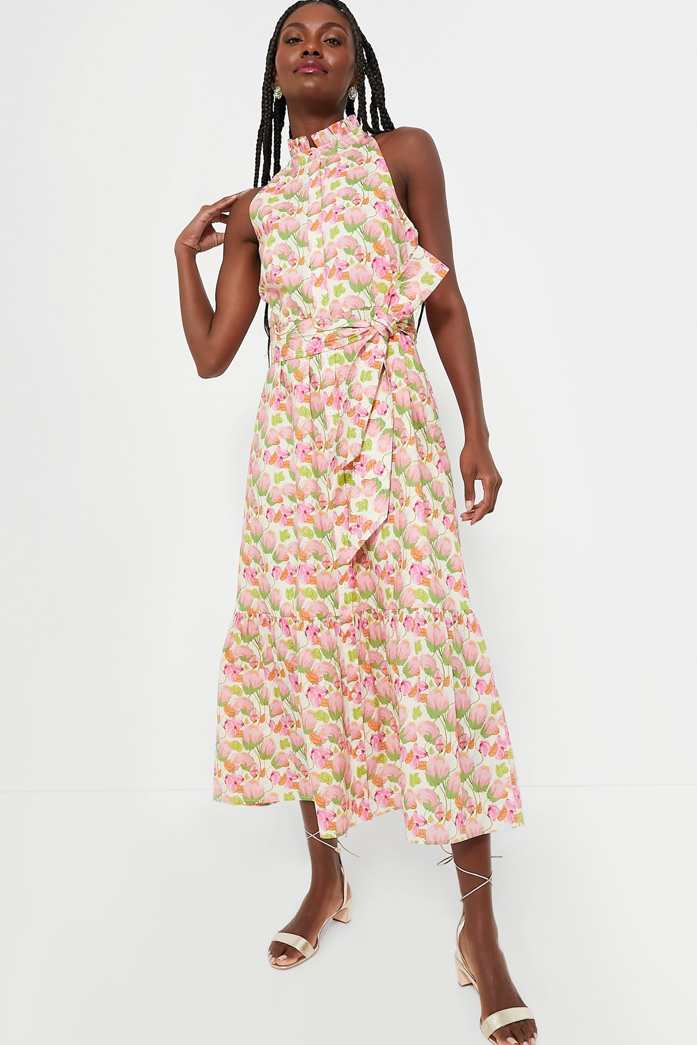 Pink Tulip Floral Tess Maxi Dress