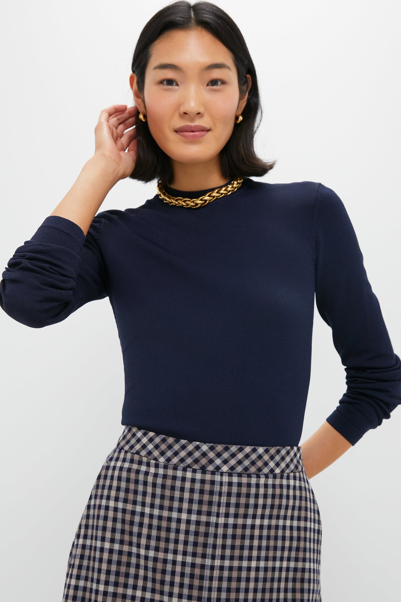 Navy Knit Vanessa Top