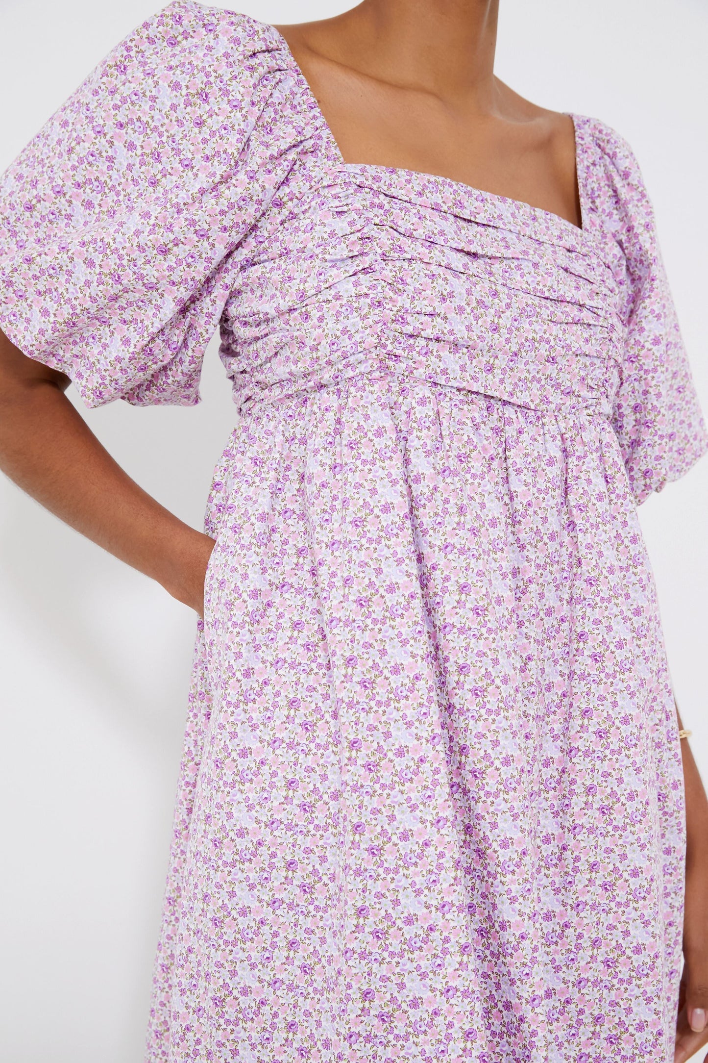 Purple Floral Bartlett Mini Dress