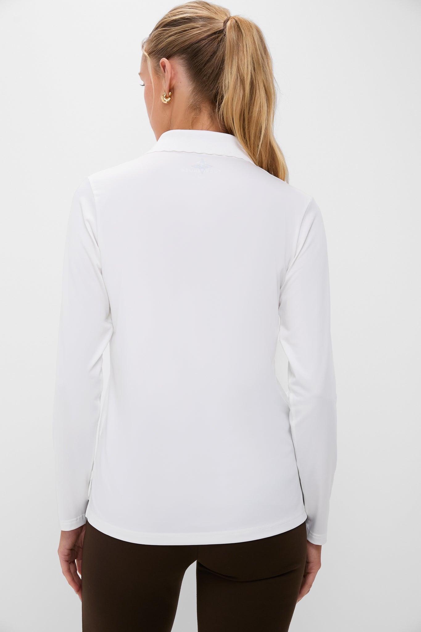 White Long Sleeve Caroline Polo