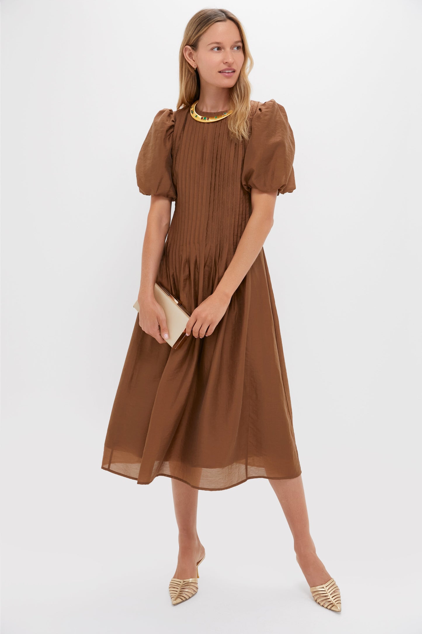 Toffee Nut Taffeta Mere Dress
