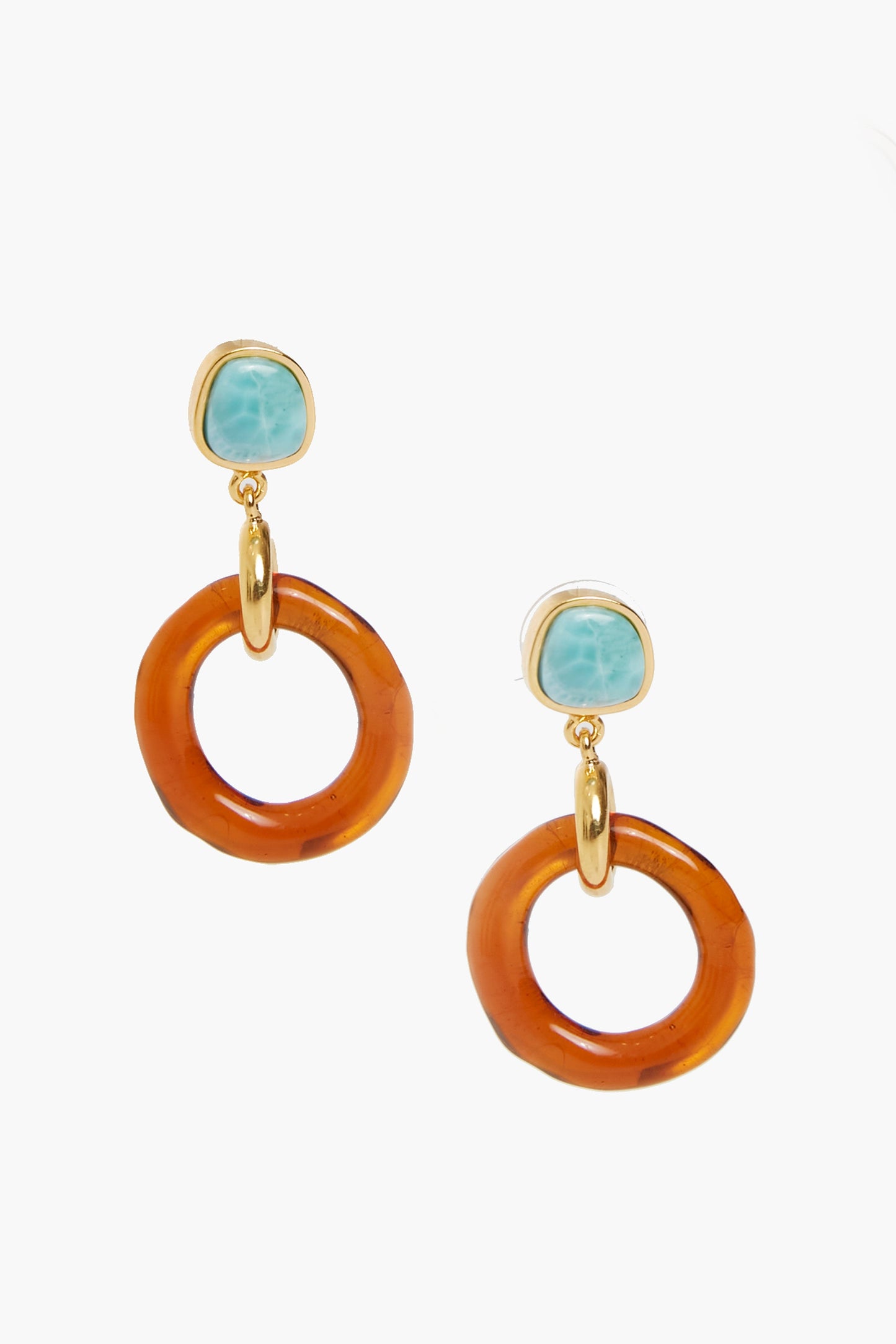Multi Larimar Hoop Earrings