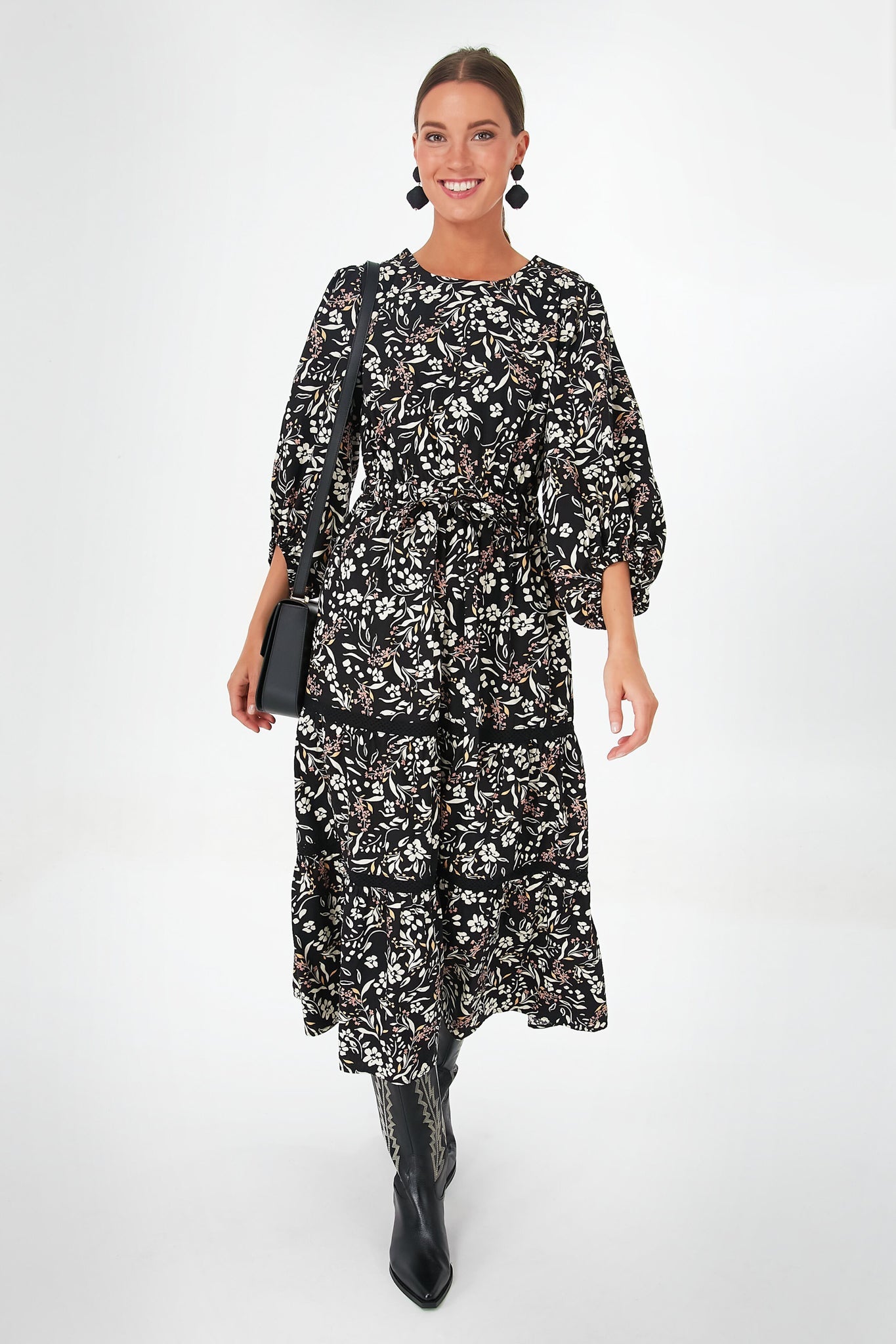 Black Off White Under the Stars Maxi Dress